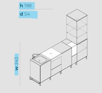 schéma composition kitchenette HOUSEMAG sur pieds