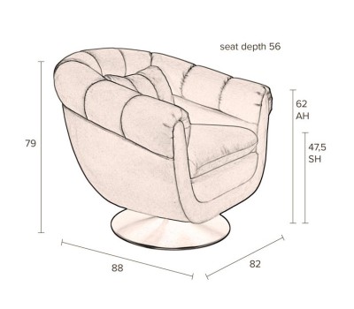 Photo dimensions fauteuil lounge et club MEMBER