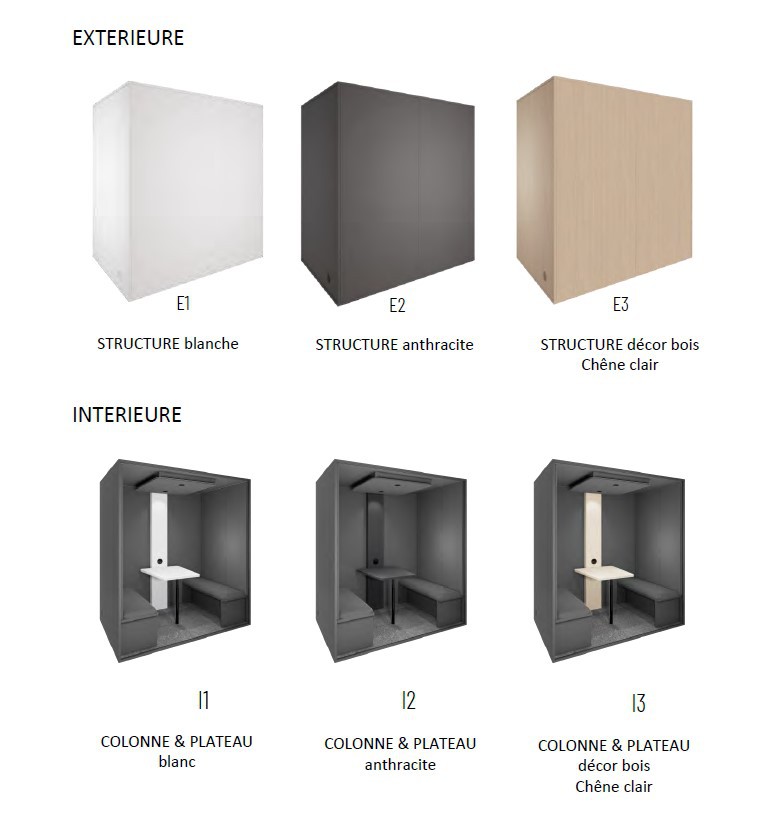 Nuancier structure cabine acoustique DIALOGUE