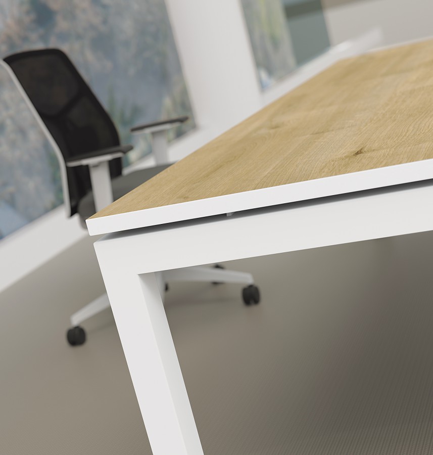 photo-atara-bureau-détails-plateau bois et pieds blanc