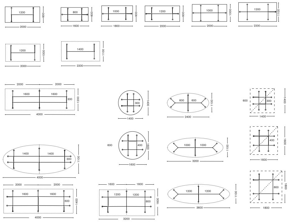 Schéma dimensions table OKABA possibles partie 2